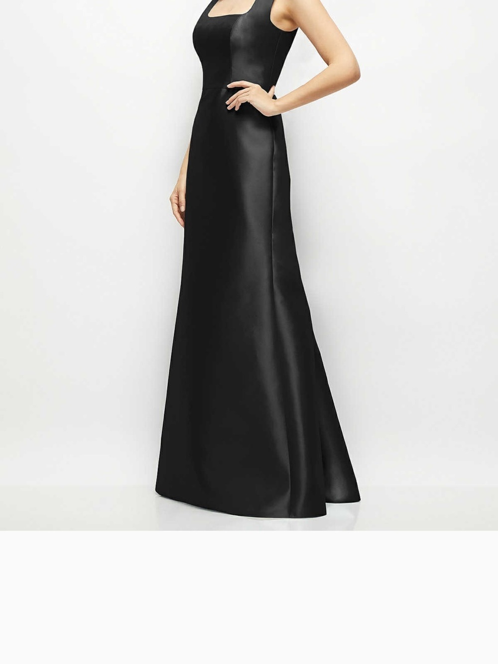 ALFRED SUNG Black Satin Twill Dress